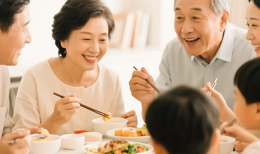 People enjoying LYZ Food meals